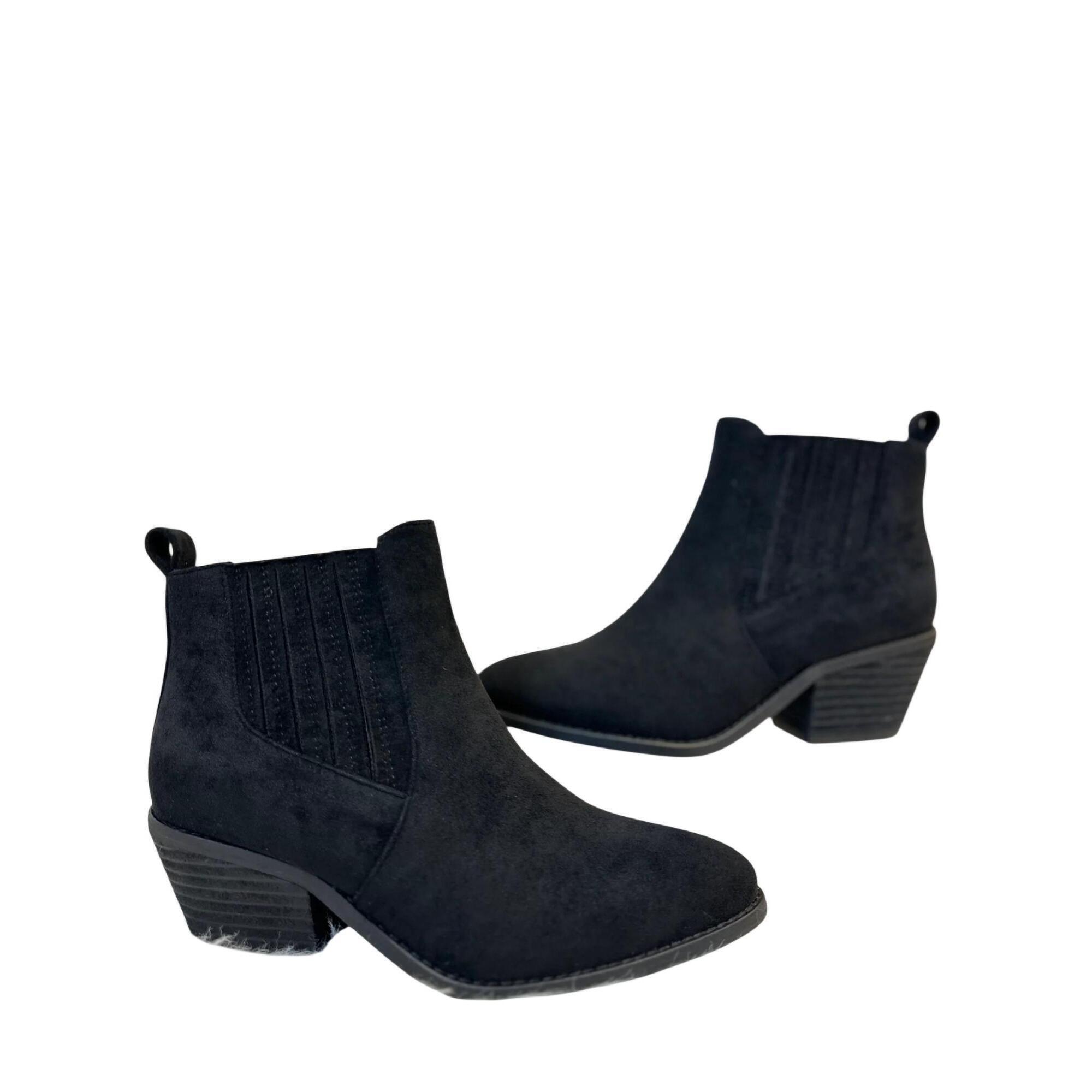 New Corkys Footwear Women's Potion Bootie In Black Suede